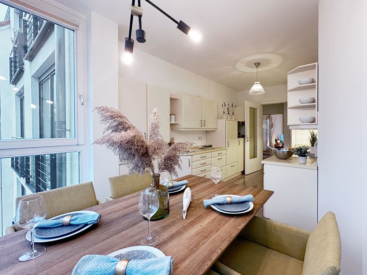 Wohnküche mit Home Staging in Hamburg Eppendorf