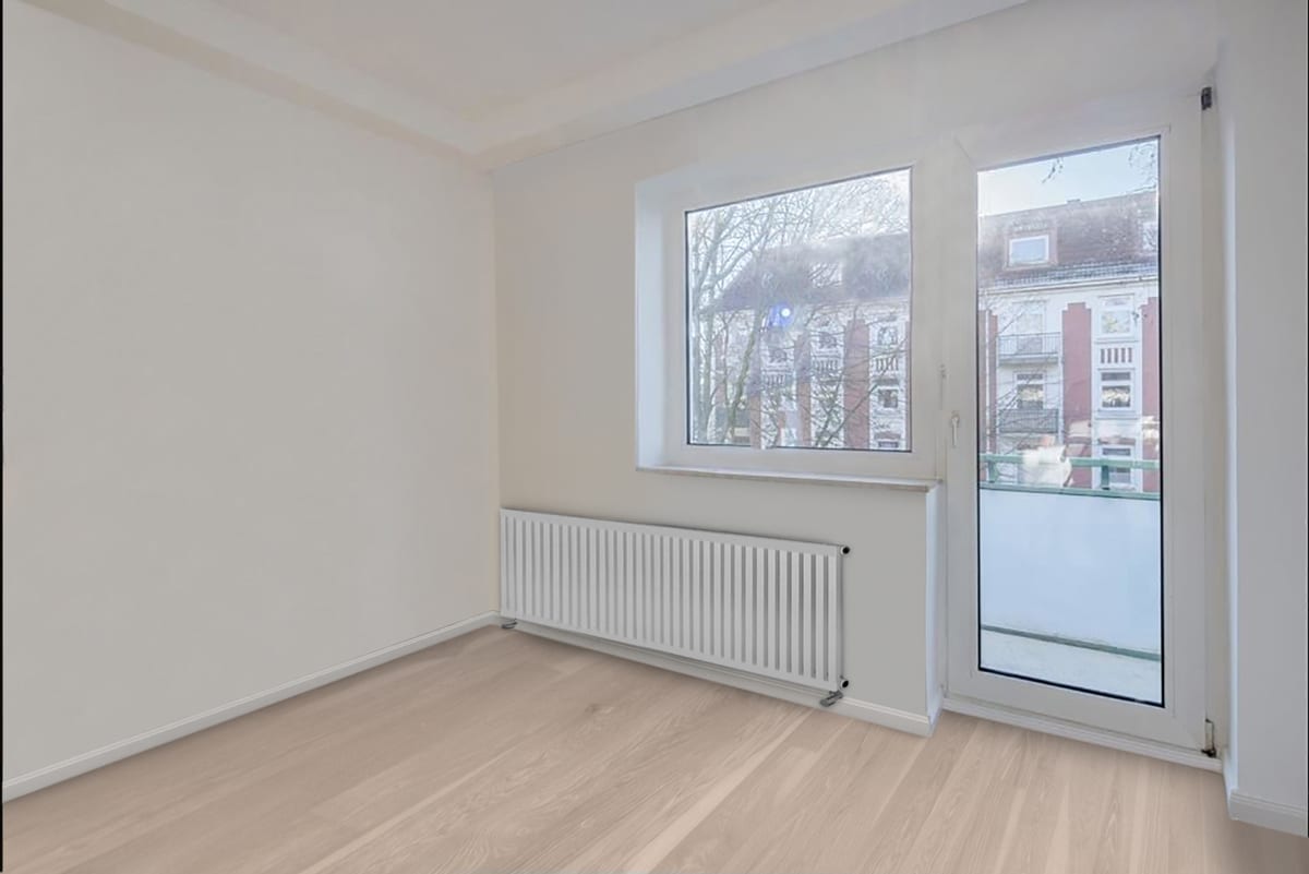 Essbereich in einer Eigentumswohnung in Hamburg Barmbek ohne Home Staging