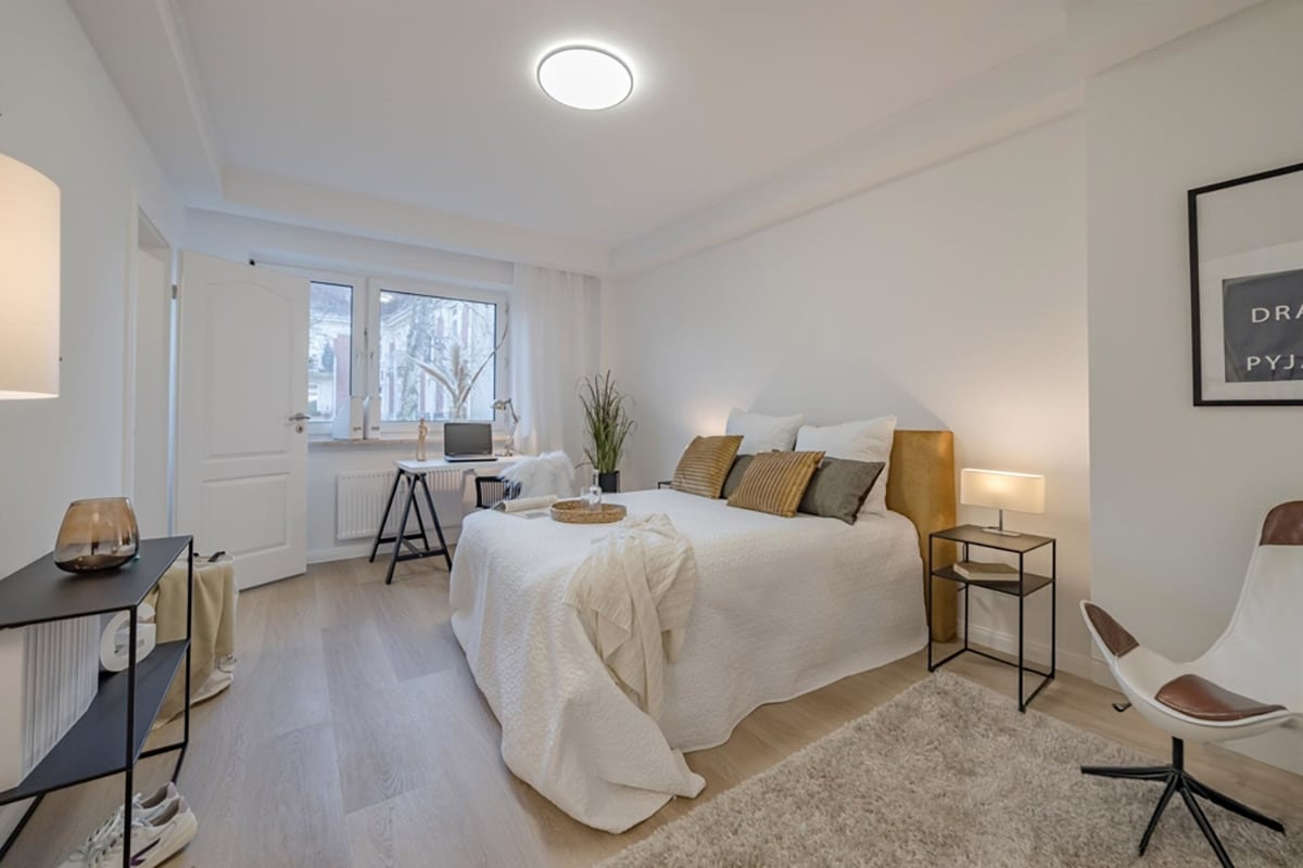 Schlafzimmer mit Home Staging in Barmbek