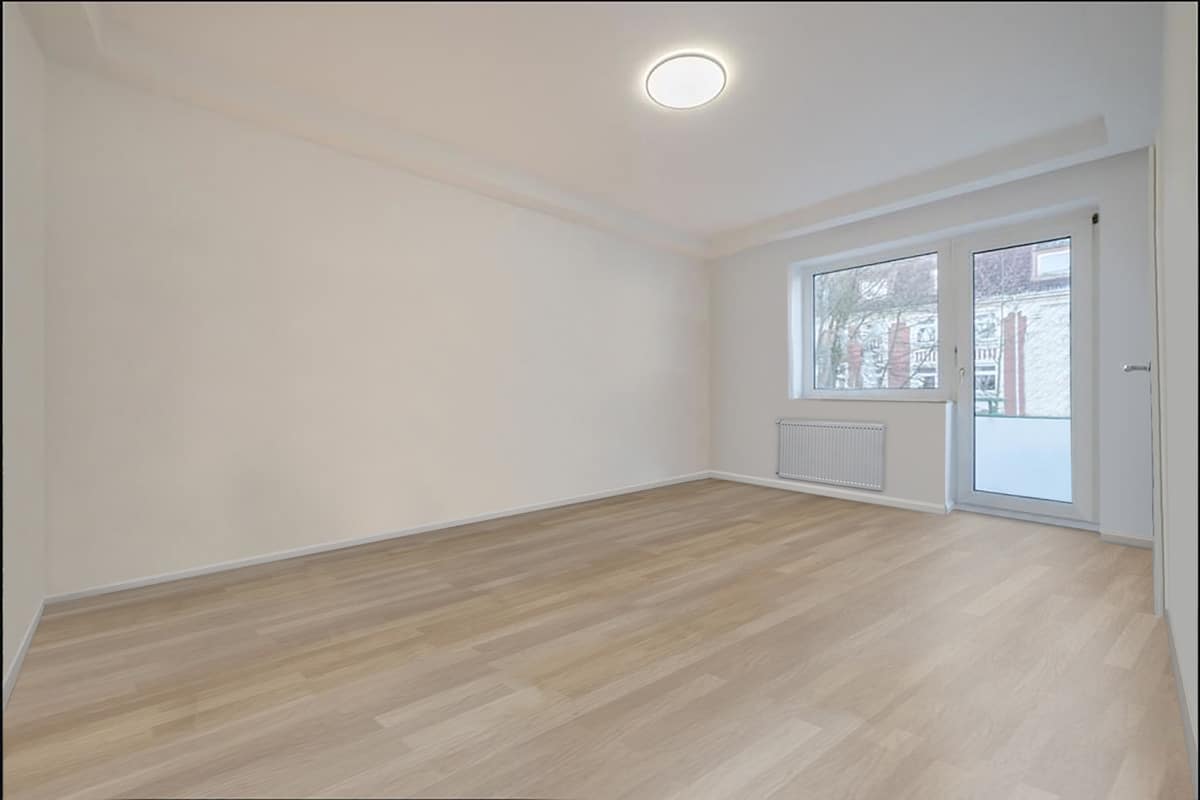 Wohnzimmer in Eigentumswohnung in Hamburg Barmbek ohne Home Staging