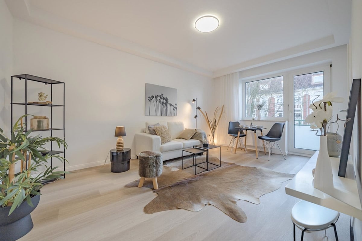 Wohnzimmer mit Home Staging in Hamburg Barmbek