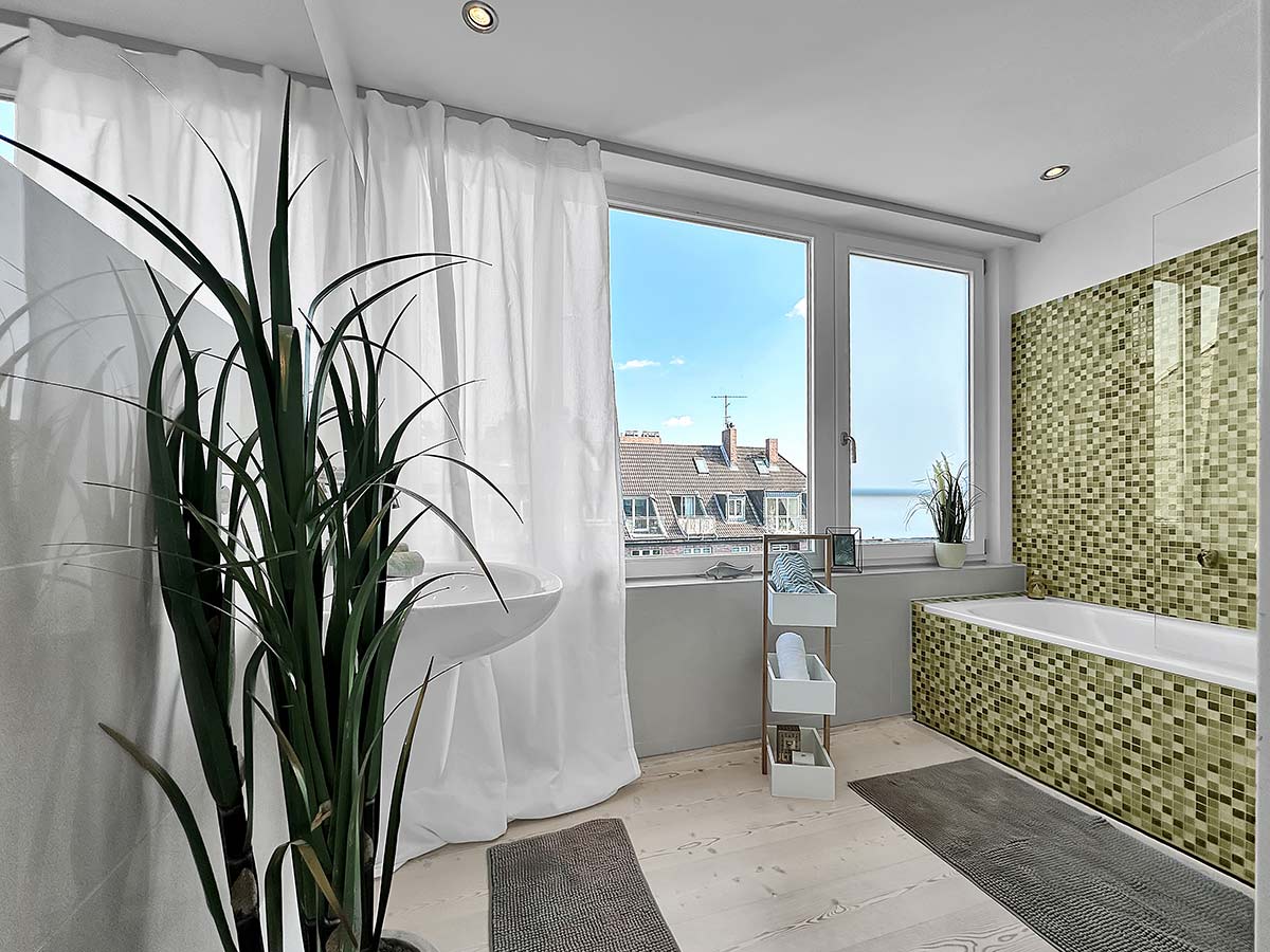 Modernes Bad in einem Hamburger Penthouse